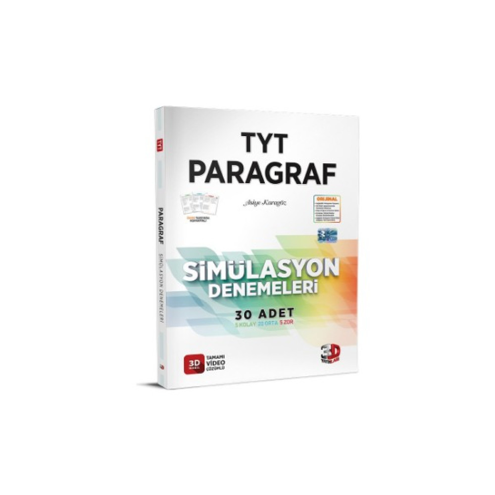 3D Yayınları TYT Paragraf Simülasyon Denemeleri - 3D TYT Deneme Kaynak Kitapları Fiyatı