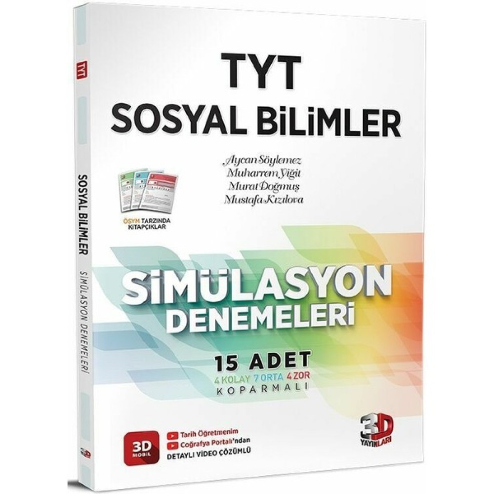 3D Yayınları Tyt Sosyal Bilimler Simülasyon Denemeleri Kaynak Kitapları Fiyatı