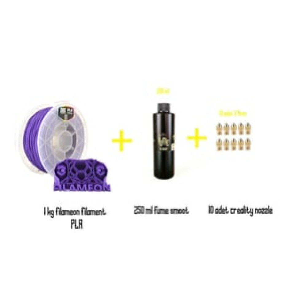 3D Yazıcı Baskı Kiti - 1 Kg Filameon PLA Filament / 250 Ml 3D Fume Smoot / 10 Adet Creality Nozzle Filament Fiyatı