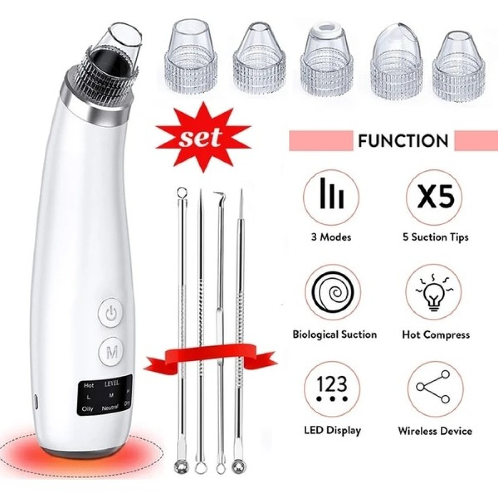 3Danlu Silverkits Siyah Nokta Giderici Vakum Sıcak Sıkıştırır Gözenek Temizleyici Emme Burun T Bölgesi Akne Sebum Sıkılaştırıcı Cilt Hassas Bakım USB Şarjı (Yurt Dışından) Oto Boyaları Fiyatı