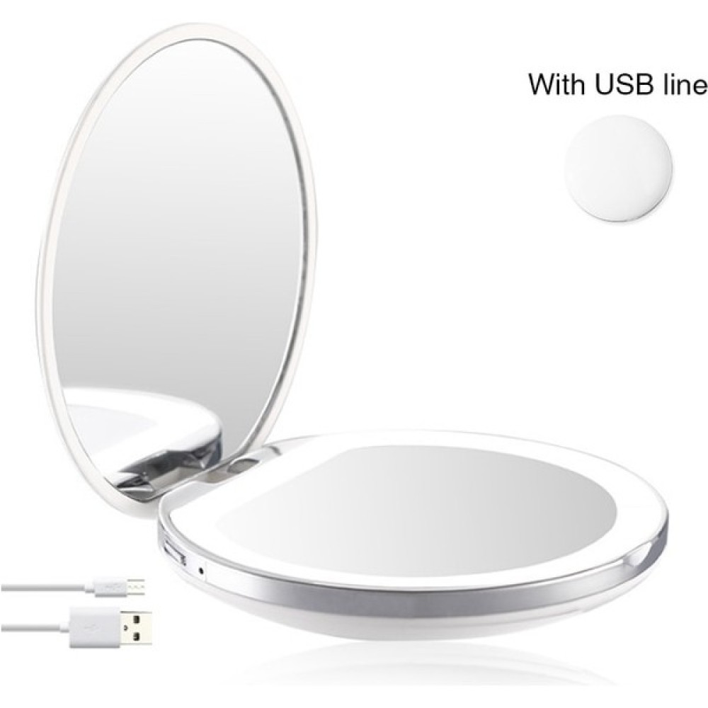 3Danlu USB Hattı 3x Beyaz 5 Renk 3/10X Büyüteç Işıklı Makyaj Aynası Işık Mini Yuvarlak Taşınabilir LED Makyaj Aynası Algılama USB Şarj Edilebilir M... Ayna Fiyatı