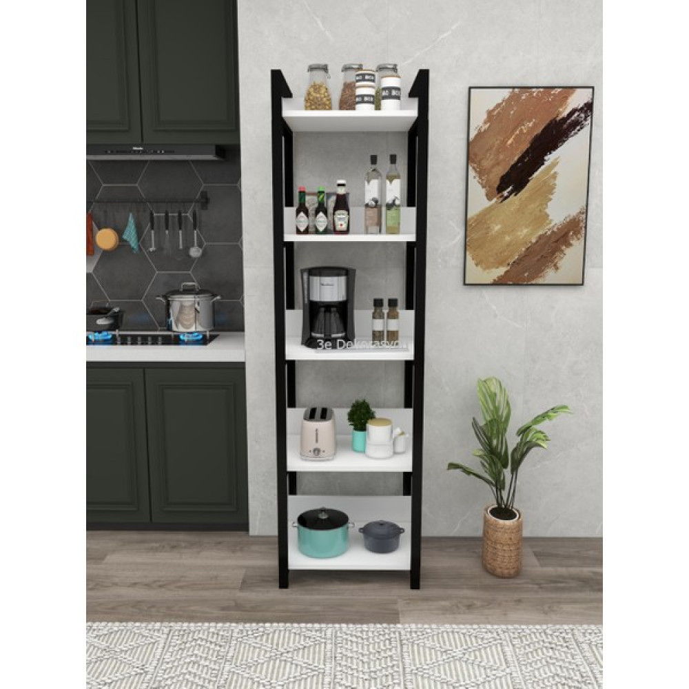 3E Dekorasyon Yapı Mutfak Dolabı Raflı Mikrodalga Dolabı Çok Amaçlı Düzenleyici Banyo Dolabı Kiler Rafı Mdf 170 cm - Beyaz - RENK Duvar Rafı Fiyatı