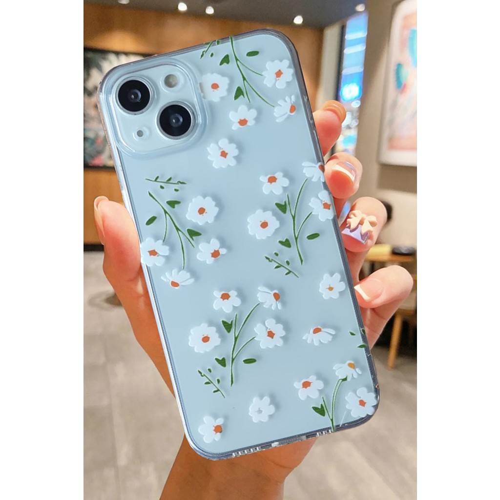 3gen Case iPhone 15 Uyumlu Tatlı Çiçekler Desenli Şeffaf Silikon Kılıf Cep Telefonu Kılıfı Fiyatı