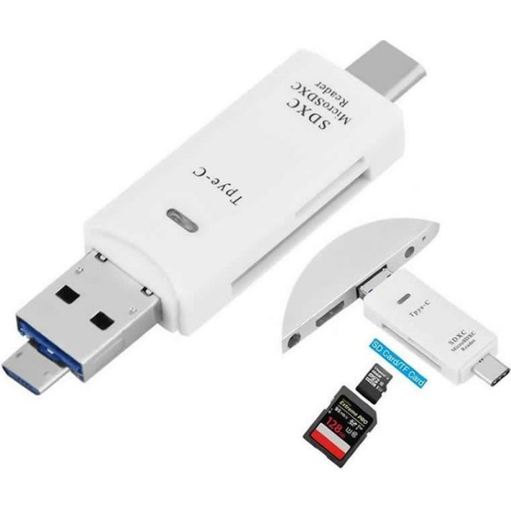 3in 1 Bilgisayar Telefon Sd Kart Okuyucu Type-C USB Micro USB Otg - Siyah Hafıza Kartları Fiyatı