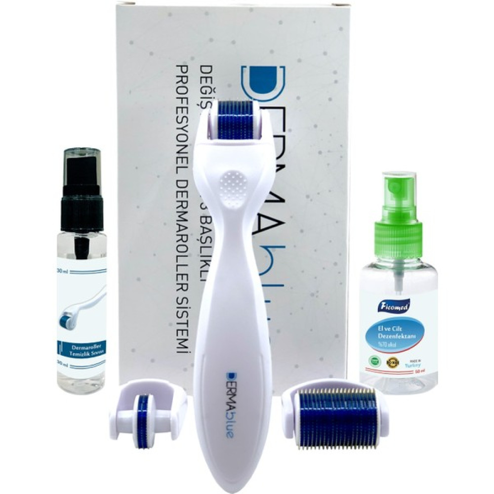 3in1 Dermaroller Göz Yüz Vücut Için Değiştirilebilir 3 Başlıklı Titanyum Iğneli Derma Roller Seti Cilt & Yüz Temizleme Cihazları Fiyatı