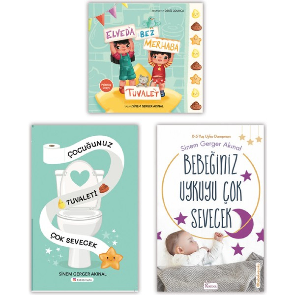 3'lü Set - Bebeğiniz Uykuyu Çok Sevecek, Elveda Bez Merhaba Tuvalet, Çocuğunuz Tuvaleti Çok Sevecek Çocuk Bakımı Kitapları Fiyatı