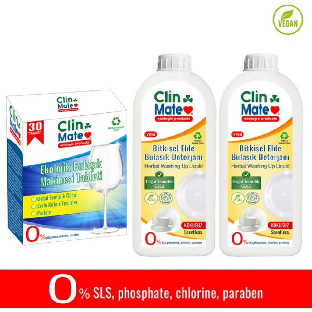 3'lü Set Ekolojik Bulaşık Tableti 30 Yk + Bitkisel Elde Bulaşık Deterjanı Kokusuz 750 ml 2 Adet Bulaşık Yıkama Fiyatı