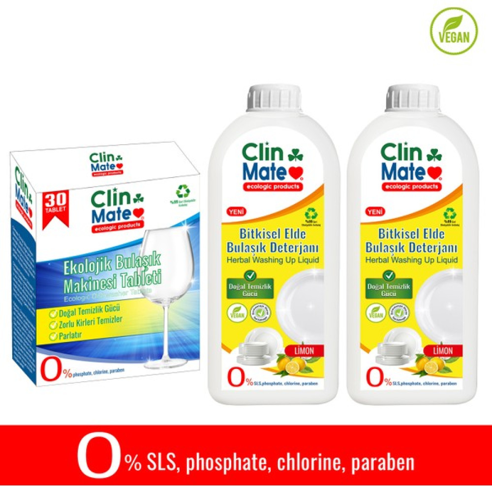 3'lü Set Ekolojik Bulaşıl Tableti 30 Yk + Bitkisel Elde Bulaşık Deterjanı Limon 750 ml 2 Adet Bulaşık Yıkama Fiyatı