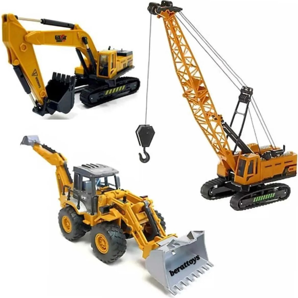 3lü Set Oyuncak Iş Makinaları Vinç Kepçe Dozer Inşaat Set Iş Araçları Kırılmaz Oyuncaklar Anne Bebek Oyuncak Fiyatı