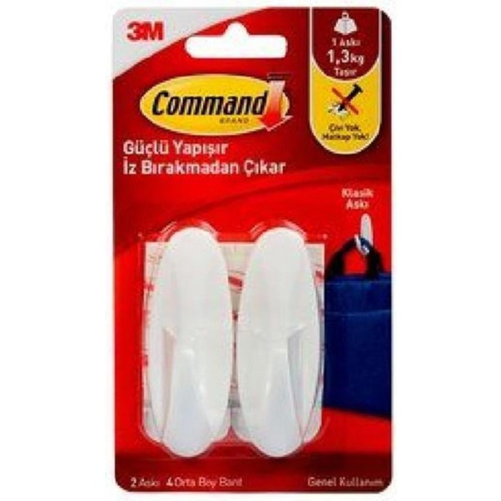 3M 17081-TR Command Orta Boy Askı Beyaz Yapıştırıcılar Yapıştırıcı - Tutkal Fiyatı