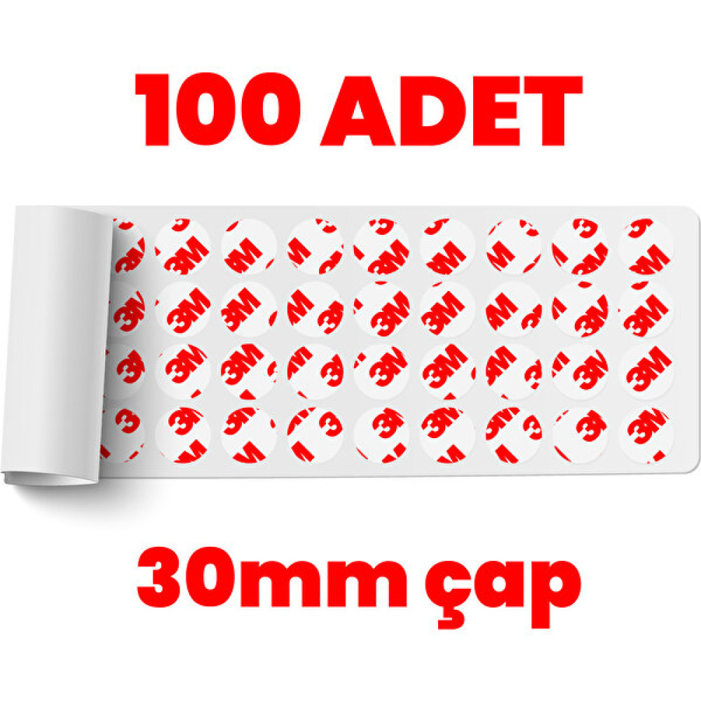 3m Çok Ince Güçlü Şeffaf 100 Adet Hazır Kesim 30MM Çap Selobant Fiyatı