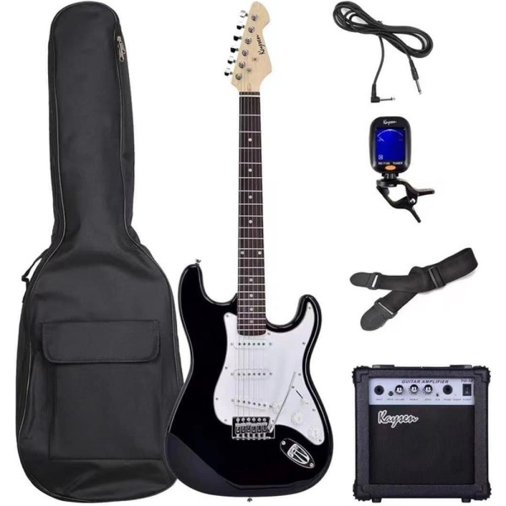 3M Music Elektro Gitar Sss Manyetik Elektro Gitar Seti Gitar+Amfi+Kılıf+Kablo+Askı Kayışı+Akort Cihazı+Pena - Siyah Elektro Gitarlar Fiyatı