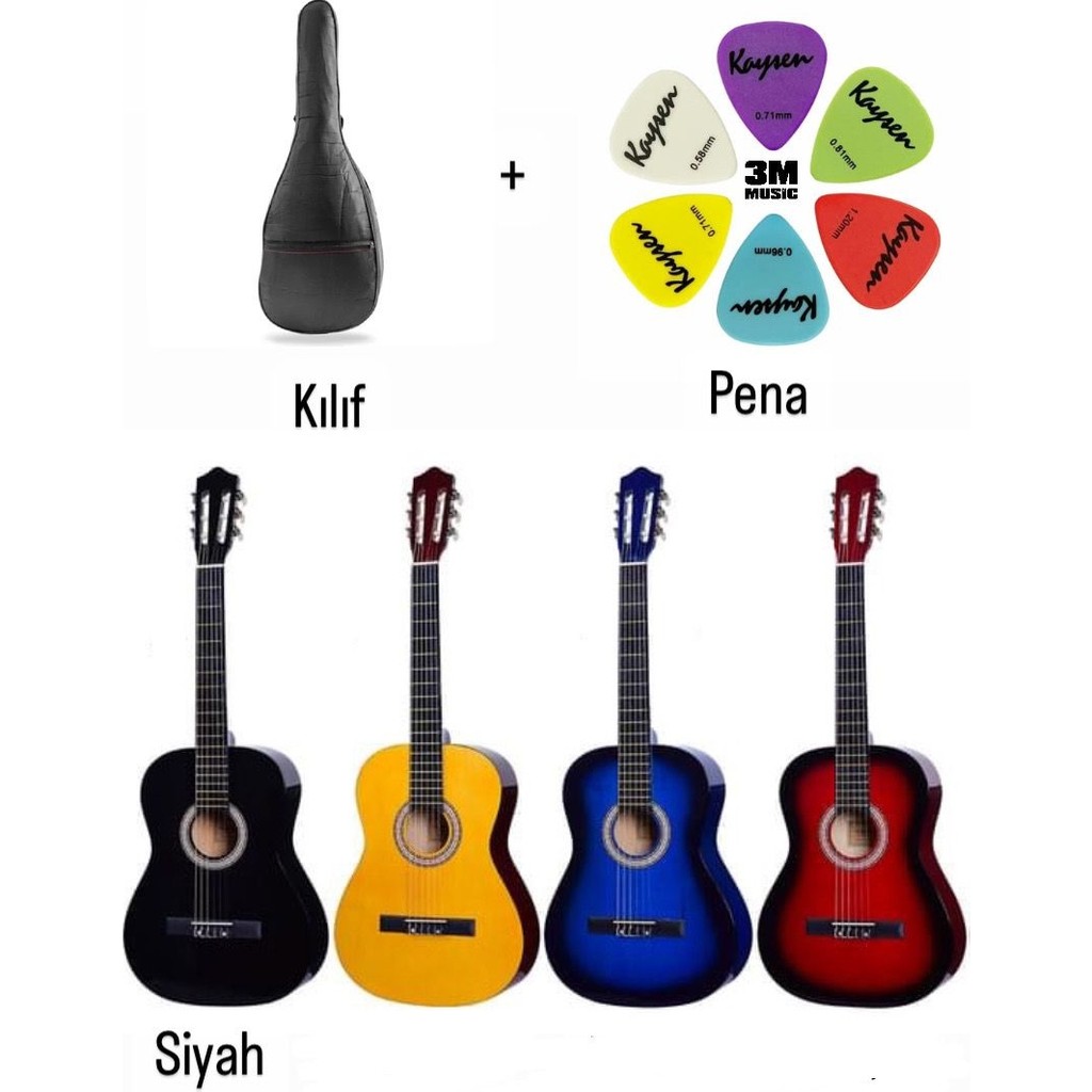 3M Music Klasik Gitar 3/4 ve 4/4 Boy Klasik Gitar Seti Junior Boy ve Tam Boy Gitar - Siyah - 4/4 ÖLÇÜ 11 YAŞ ÜZERİ HER YAŞ Klasik Gitarlar Fiyatı