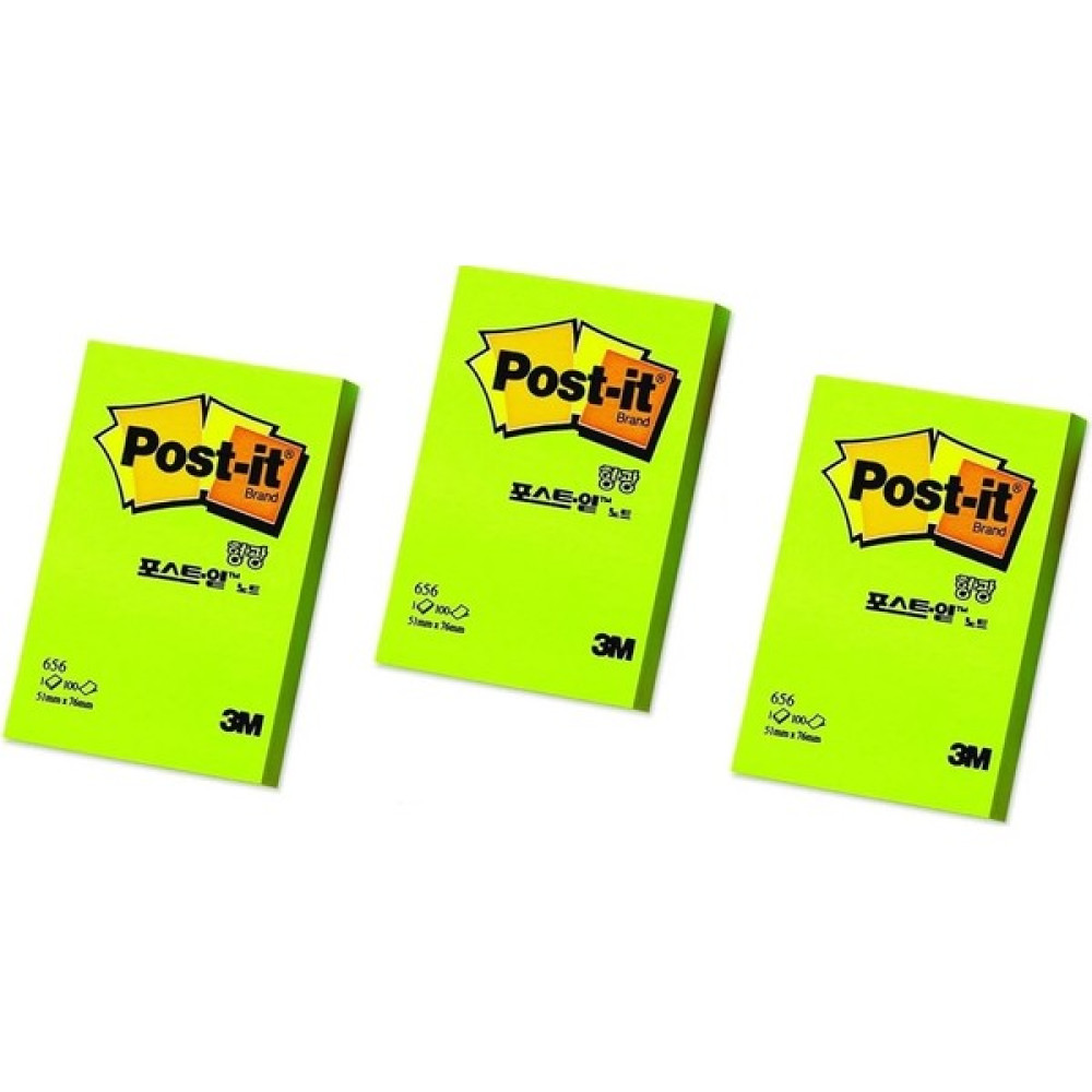 3M Post-It 656 Açık Yeşil 51 x 76 mm 3'lü Not Defteri & Bloknot Fiyatı