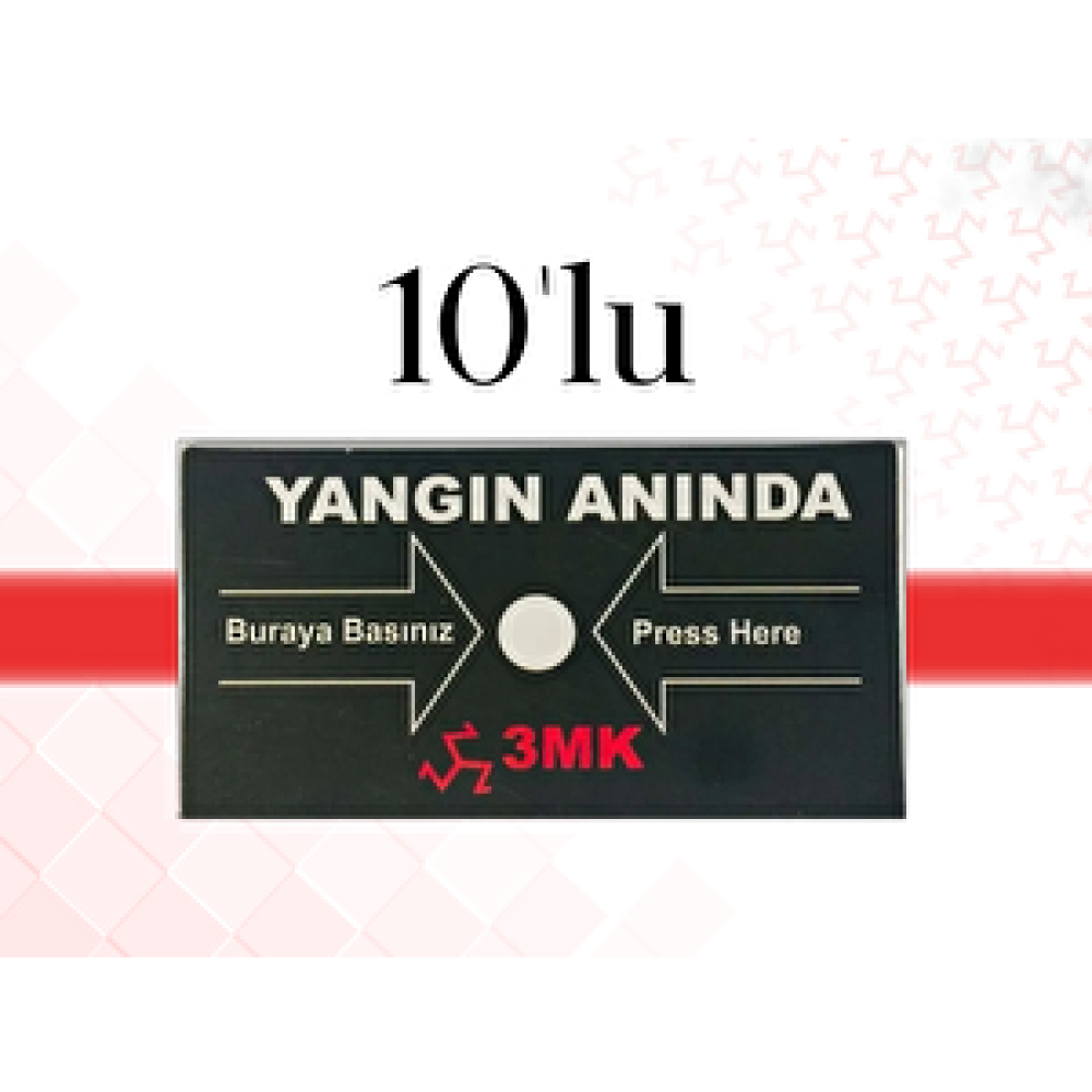 3MK 3mk Cam10 Yangın Ihbar Butonu Camı 10lu İş Güvenliği Ürünleri Fiyatı