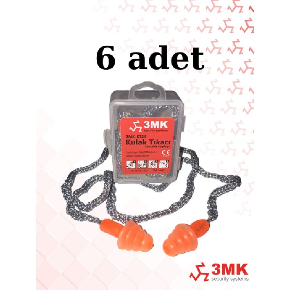3mk -KT24  Çam Tipi Kordonlu Kulak Tıkacı (6ADET) Oto Boyaları Fiyatı