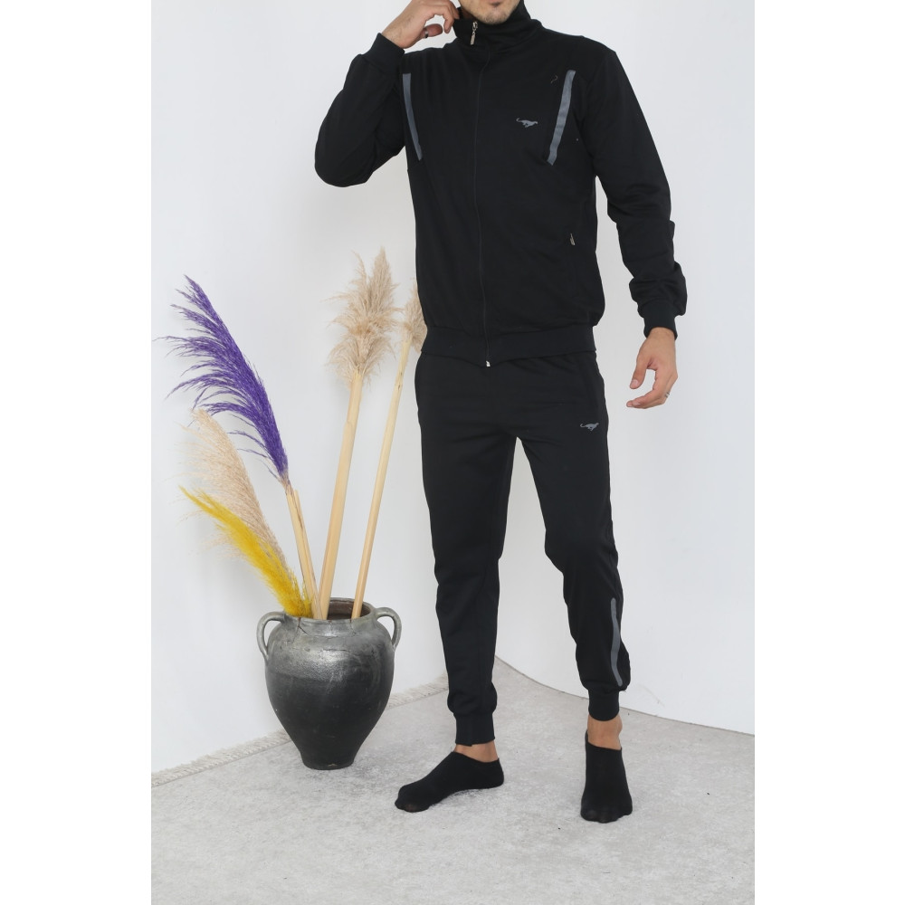 3MODA Erkek Siyah Fermuarlı Eşofman Takım XL Beden Kadın Eşofman Fiyatı