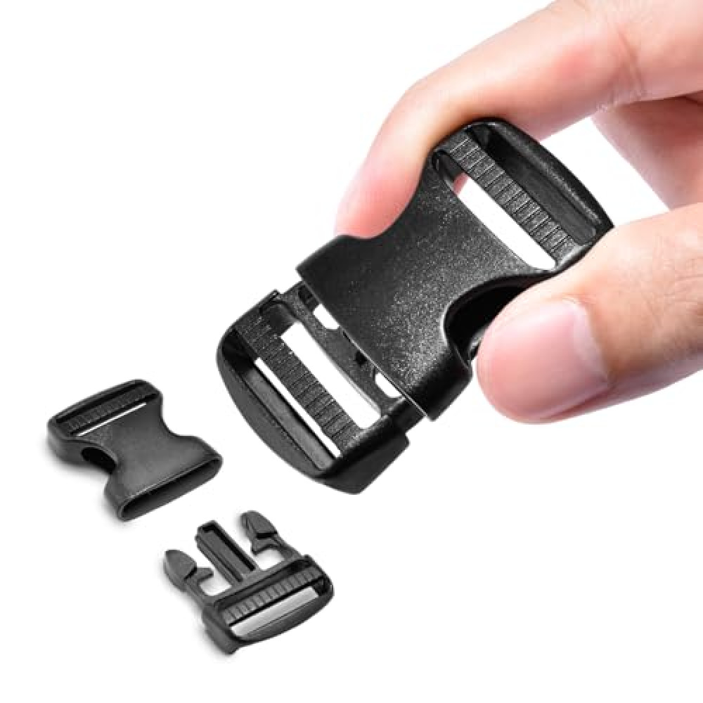 3pcs 1" Plastic Buckles for Strap Replacement, Quick Side Release Buckles Outdoor Camping Backpack Clip Buckle Clips for Dog Collar Nylon Webbing Belt Buckle Dual Adjustable