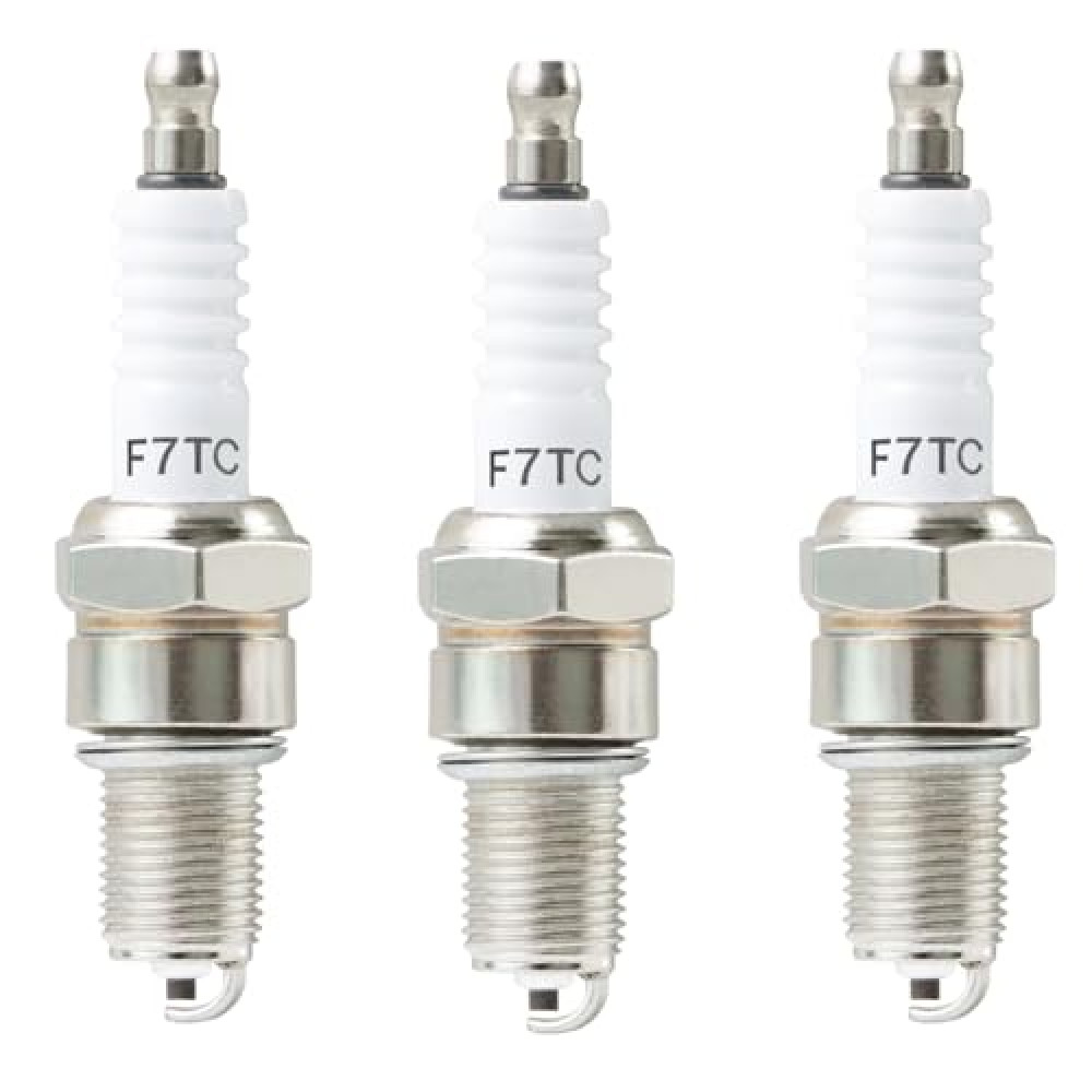3Pcs F7TC Spark Plug Compatible with Honda GX120 GX160 GX200 GX240 GX270 GX340 GX390 4-Stroke Engine Generator Mower Water Pump Tiller Mini Bike Go Kart Sparkplugs