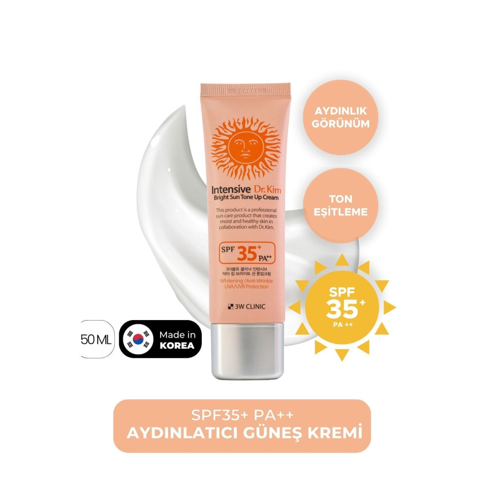 3W CLINIC Canlı ve Parlak Görünüm Sağlayan SPF 35+ PA ++ 3W Clinic Bright Sun Tone Up Cream Güneş Kremleri ve Losyonları Fiyatı