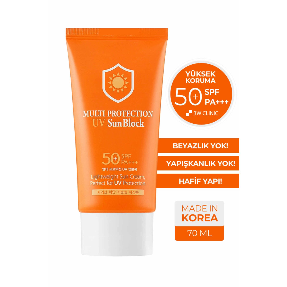 3W CLINIC Yüksek Koruma Sağlayan Ince Yapıda Spf50+ Pa +++ Multi Sun Protection Uv Sun Block Güneş Kremleri ve Losyonları Fiyatı