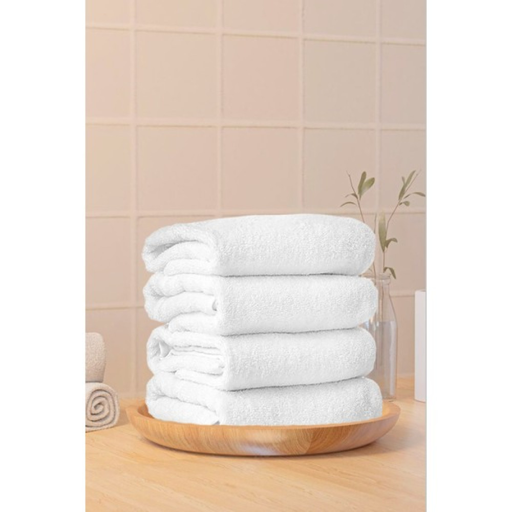 4 Adet Beyaz Otel Havlusu %100 Pamuk El & Yüz & Baş Havlusu 50X90 cm - 50 x 90 cm - Karma El / Yüz Havlusu Fiyatı