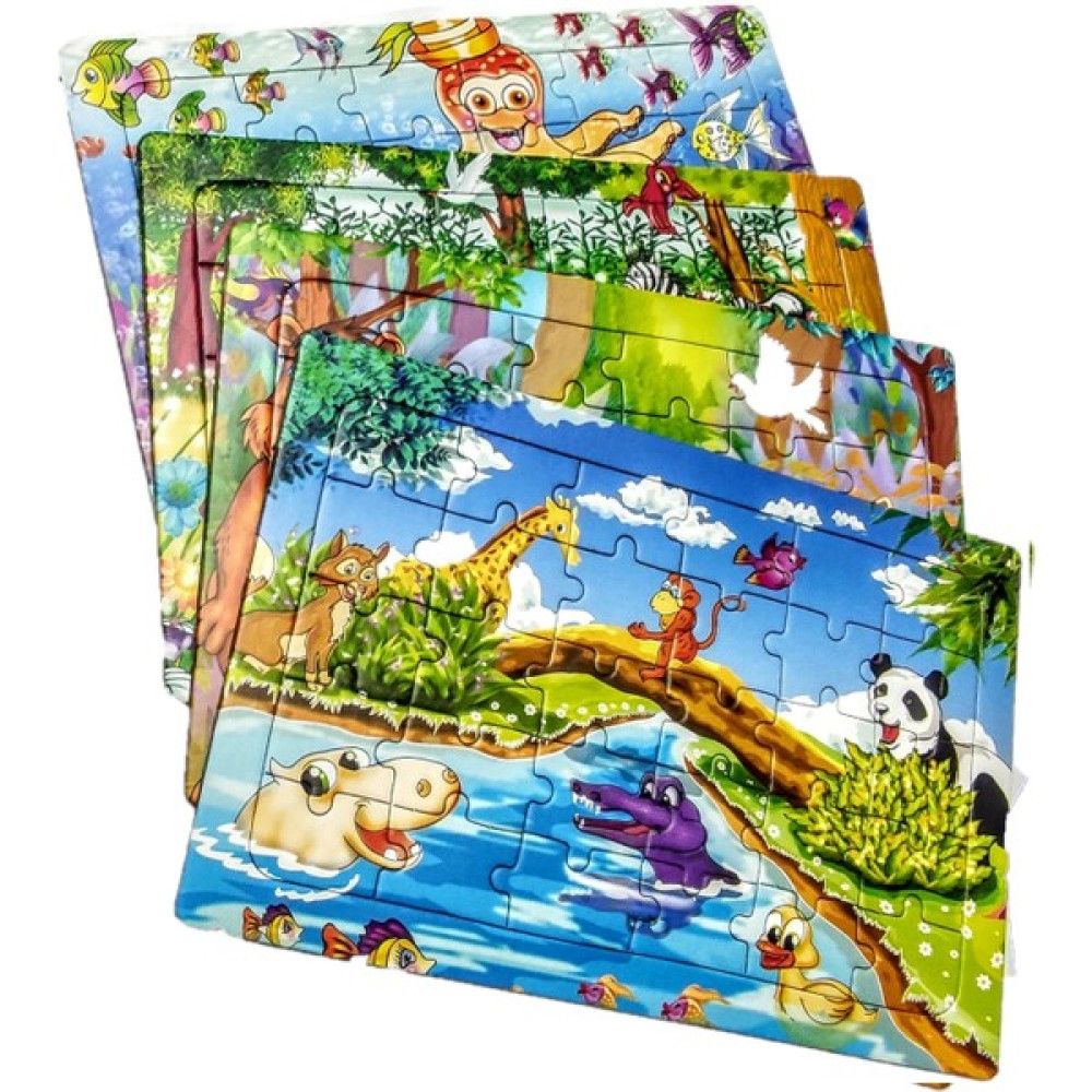 4 Adet Çocuk Eğitici Yapboz Çocuk Puzzle - 30 Parça Renkli Hayvanlar Alemi Eğitici Oyuncak Fiyatı