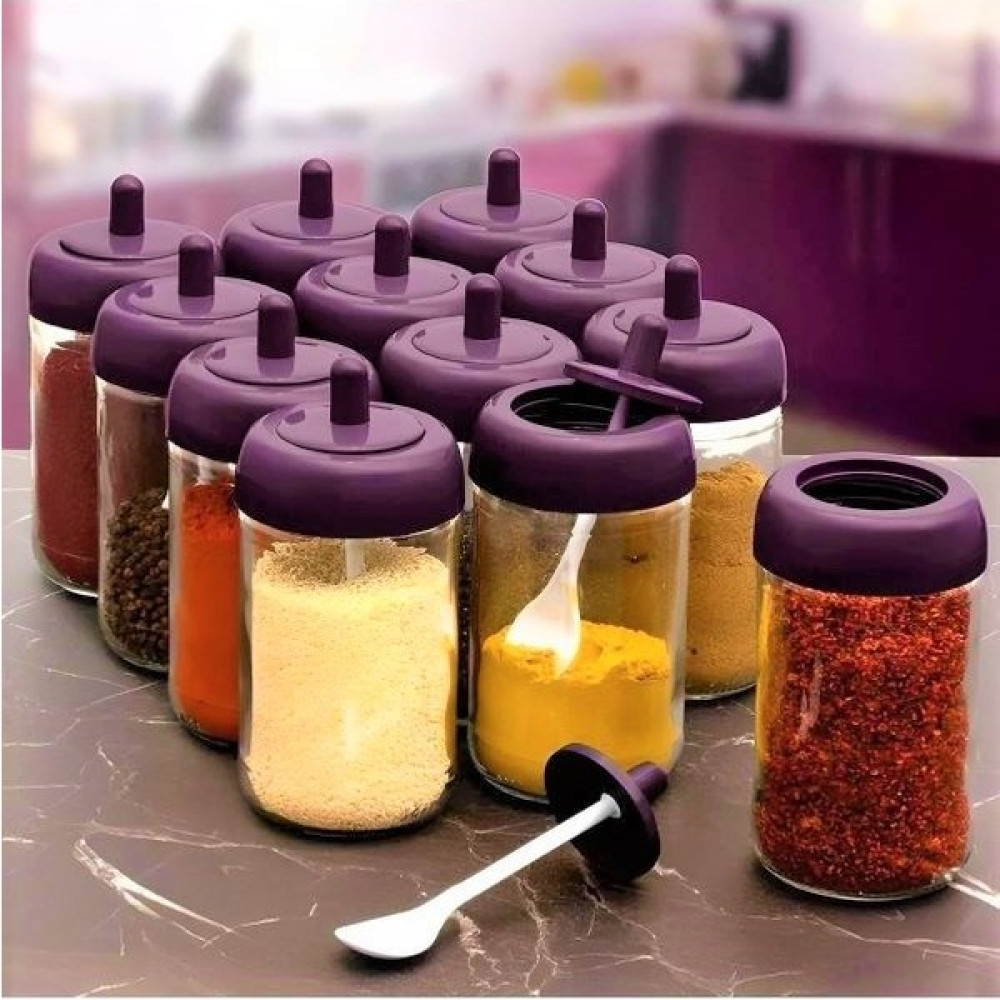 4 Adet Kendinden Kaşıklı Baharatlık Seti - 330 ml - Cam Kavanoz - Mor Oto Boyaları Fiyatı