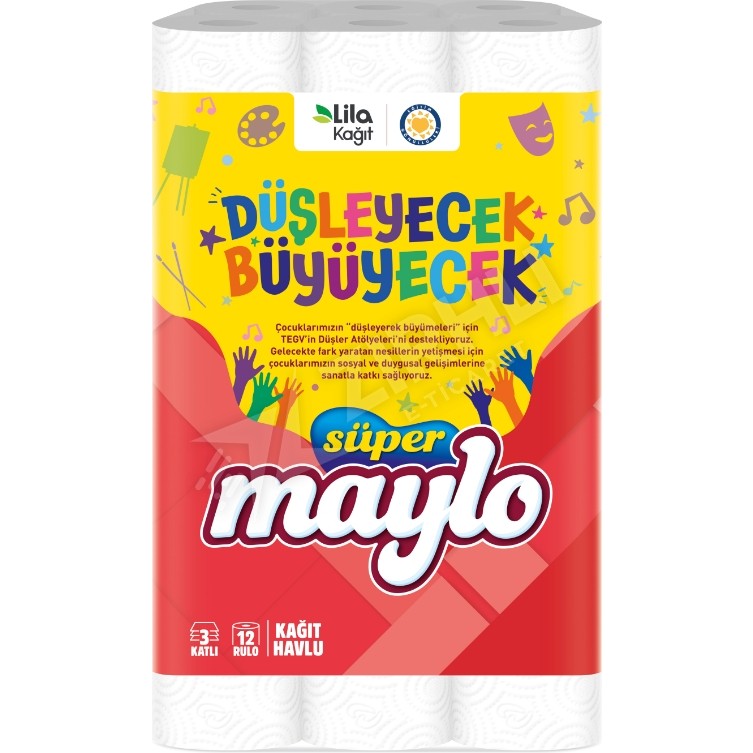 4 Adet Maylo Kağıt Havlu 3 Katlı 12'li El / Yüz Havlusu Fiyatı