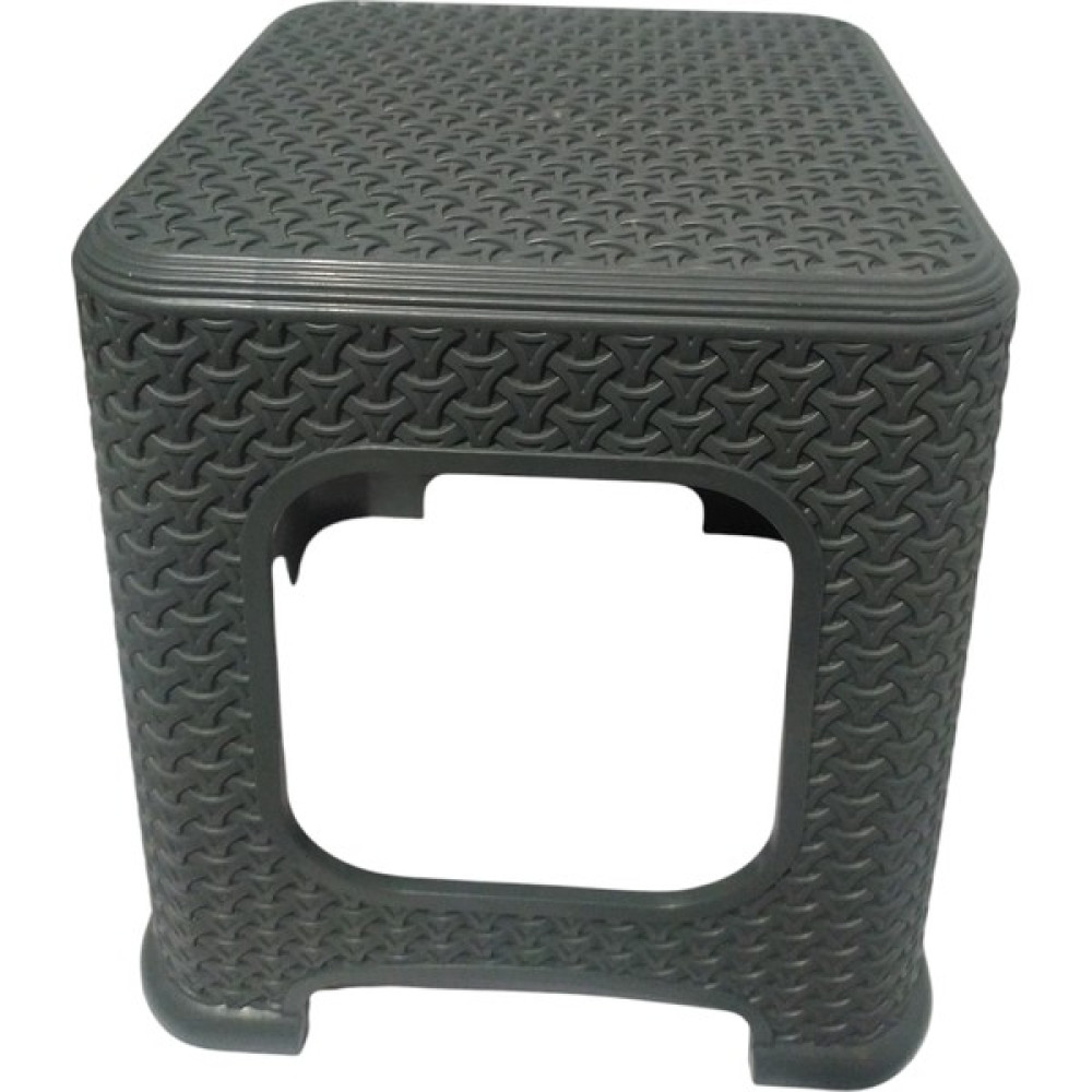 4 Adet Orta Boy Tabure Hasır Desenli Plastik Tabure 33 x 26,5 cm Antrasit Masa - Sandalye & Tabure Fiyatı