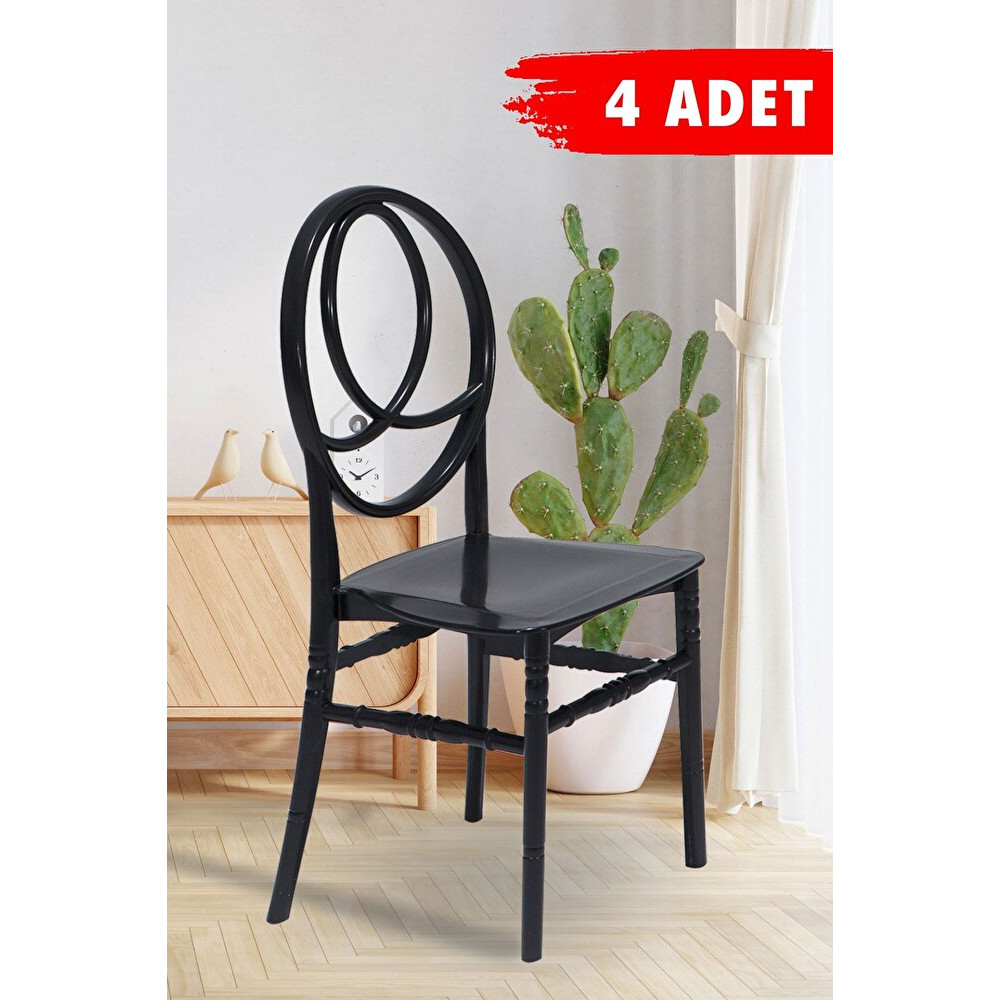 4 Adet Phoenix Siyah Sandalye / Balkon-bahçe-mutfak Diğer Fiyatı