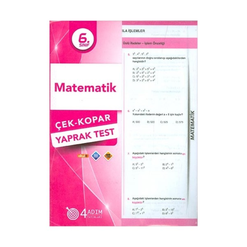 4 Adım 6. Sınıf Matematik Çek Kopar Yaprak Test Yaprak Testler Fiyatı
