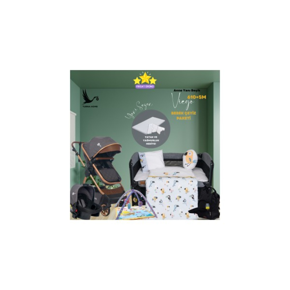4 Baby Tiwn Viego Balans Bebek Çeyiz Seti Sb - Gold - Antrasit Bebek Arabası-Puset Aksesuarları Fiyatı