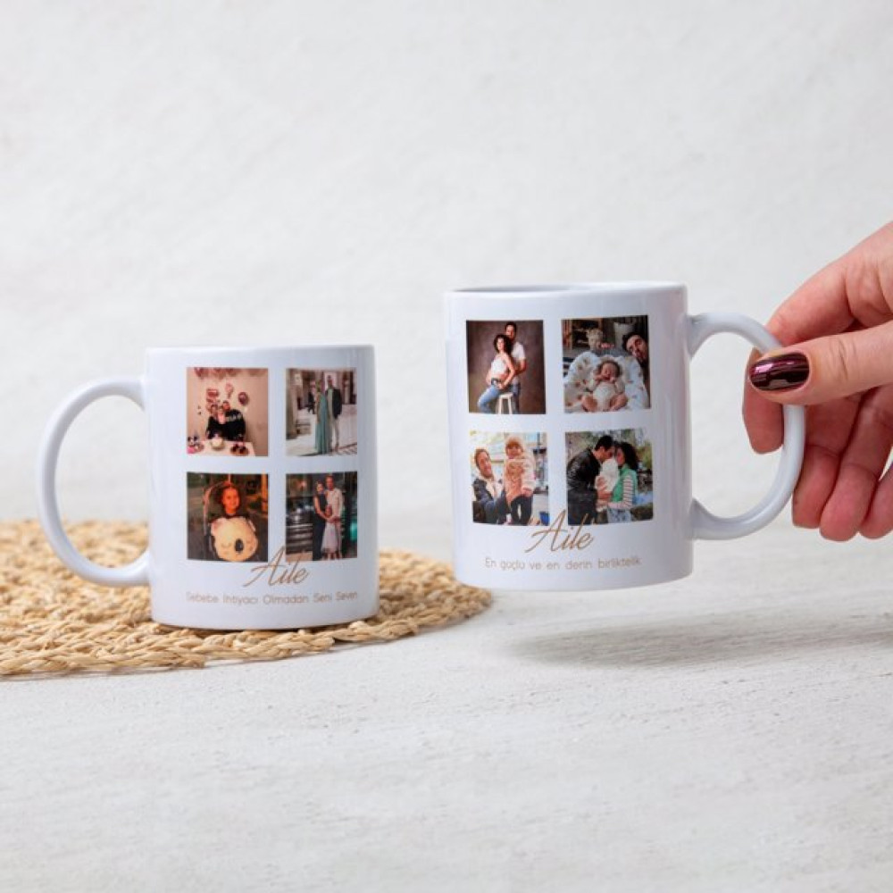 4 Fotoğraflı Aile Kupası
