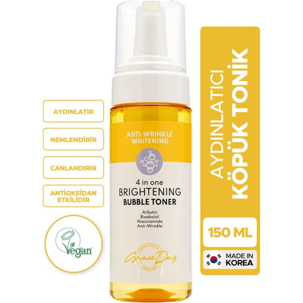 4 Işlevli Köpük Tonik Aydınlatıcı ve Nemlendirici Grace Day Brightening Bubble Toner 150 ml Oto Boyaları Fiyatı