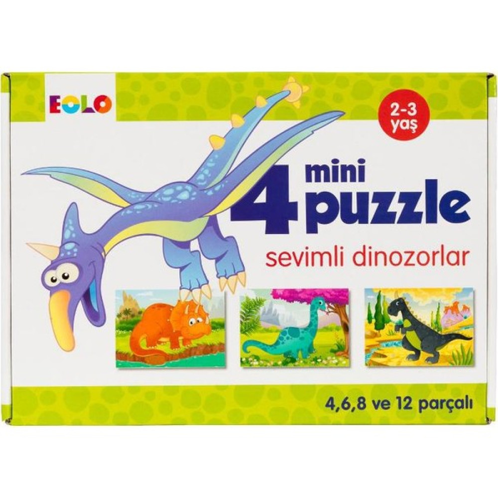 4 Mini Puzzle :Sevimli Dinazorlar Okul Öncesi Eğitici & Öğretici Kitaplar Fiyatı
