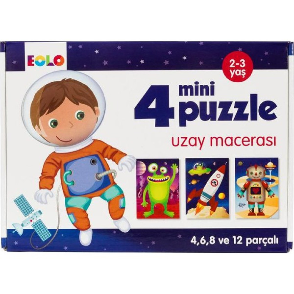 4 Mini Puzzle:Uzay Macerası Okul Öncesi Eğitici & Öğretici Kitaplar Fiyatı