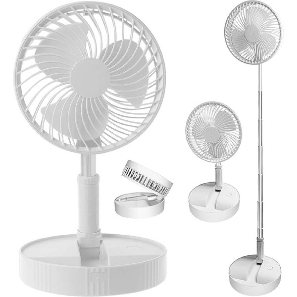 4 Modlu Şarjlı Katlanabilir Yükseltilebilir Taşınabilir Teleskopik Fan Vantilatör Ön Kapak Çıkabilir Pervane Yıkanabilir Minimal Ses Seviyesi Serinletici Portatif Masa Vantilatörü - Beyaz Oto Boyaları Fiyatı