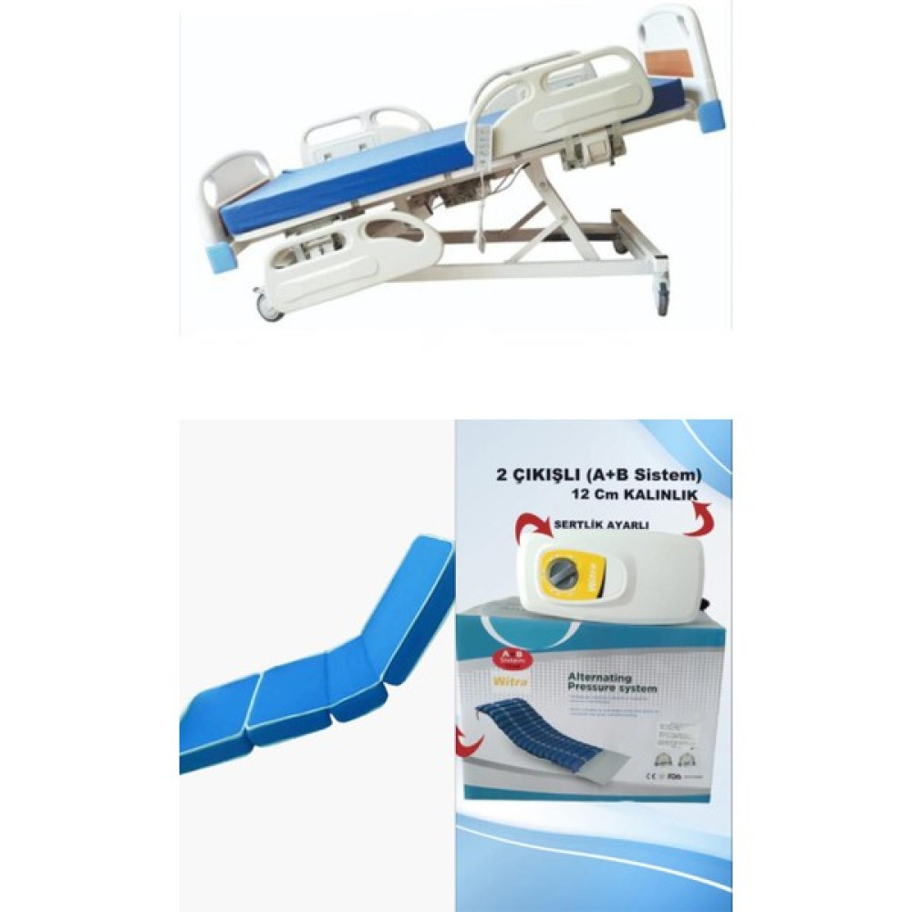 \4 Motorlu Full Abs Hasta Karyolası + 4 Parçalı Yatak+ A+B Sistemli 12 cm Boru Tipi Havalı Yatak Takım - 4 Motorlu Hasta Karyolası Full Abs + 4 Parçalı Yatak + A+B Sistemli 12 cm Boru Tipi Havalı Yatak Takım \ Oto Boyaları Fiyatı
