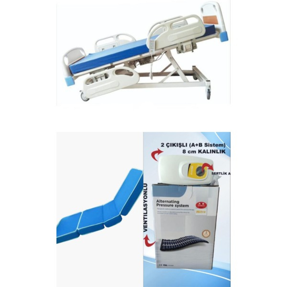 4 Motorlu Full Abs Hasta Karyolası + 4 Parçalı Yatak+ A+B Sistemli 8 cm Boru Tipi Havalı Yatak Takım - 4 Motorlu Full Abs Hasta Karyolası + 4 Parçalı Yatak + A+B Sistemli 8 cm Boru Tipi Havalı Yatak Takım Oto Boyaları Fiyatı