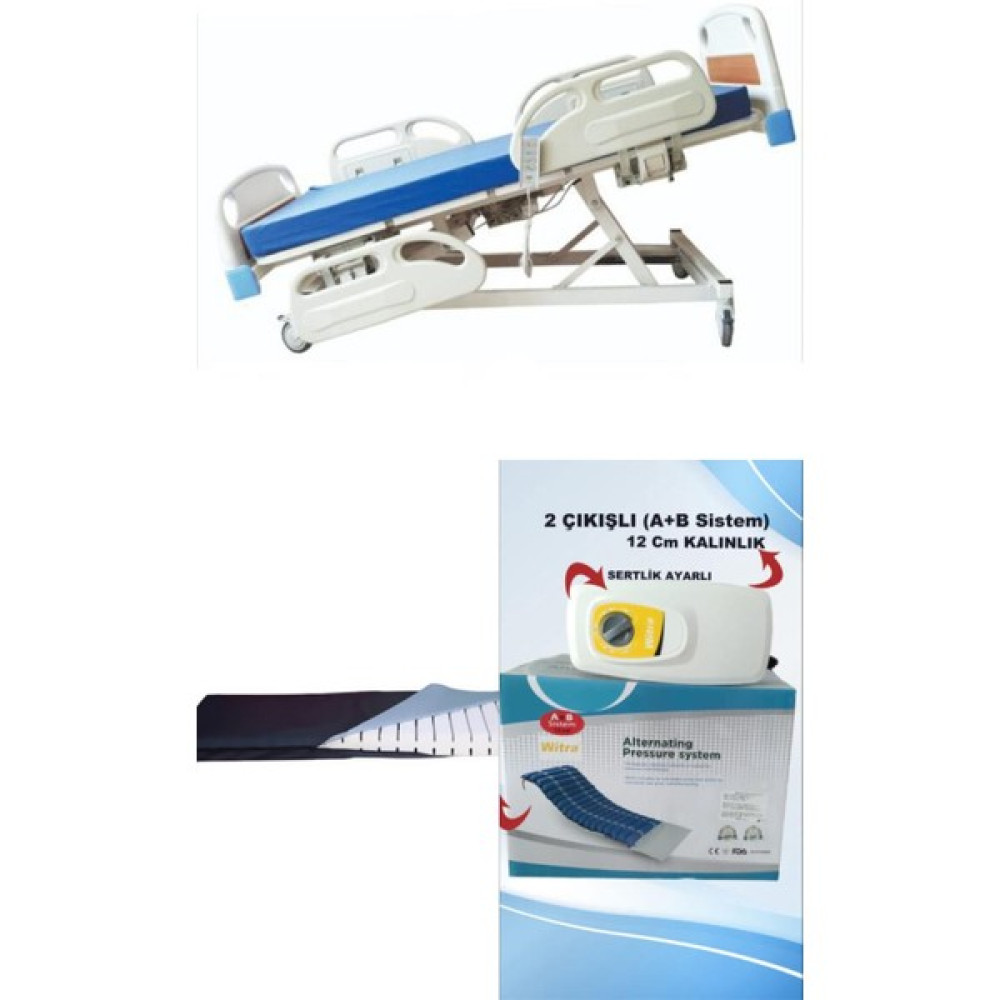 4 Motorlu Full Abs Hasta Karyolası + Lazer Kesim Yatak + 2 Çıkışlı A+B Sistemli 12 cm Boru Tipi Havalı Yatak Takım - 4 Motorlu Full Abs Hasta Karyolası + Lazer Kesim Yatak + 2 Çıkışlı A+B Sistemli Boru Tipi Havalı Yatak Takım Oto Boyaları Fiyatı