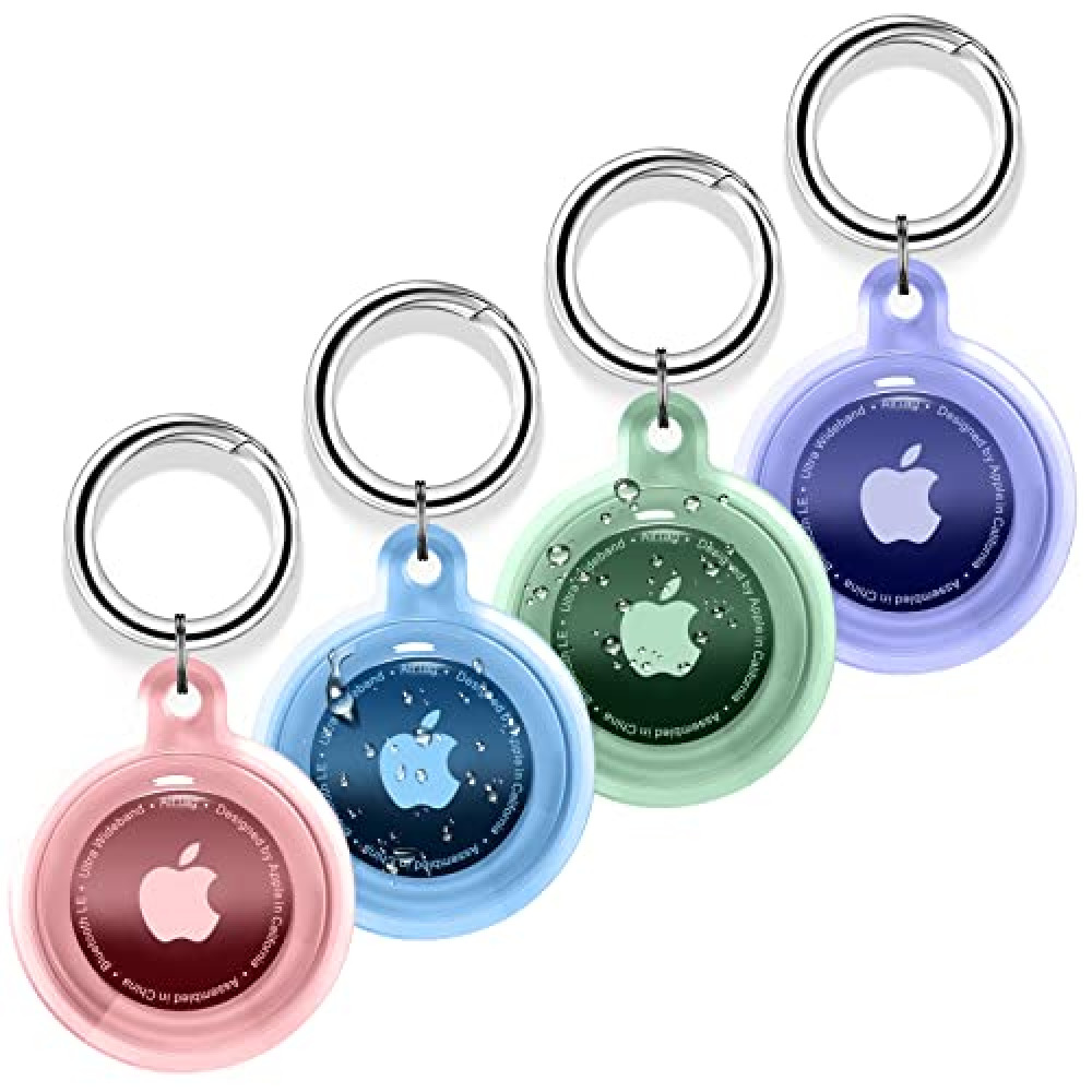 4 Pack Airtag Holder, Airtag case Waterproof Apple Air Tag Case with Keychain, Shockproof & Dustproof Airtag Holders for Pet Tracking, Bags, Kids, Keys, Luggage（4 Colors） GPS Devices Fiyatı