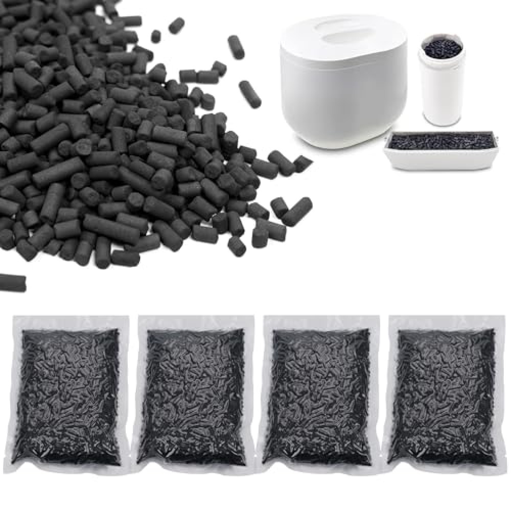 4 Pack Odor Absorbing Filter Refills for Lomi Smart Waste Kitchen Composter, Replacement Activated Charcoal Filters Compatible with Lomi Electric Countertop Compost Bin, 2 Pounds