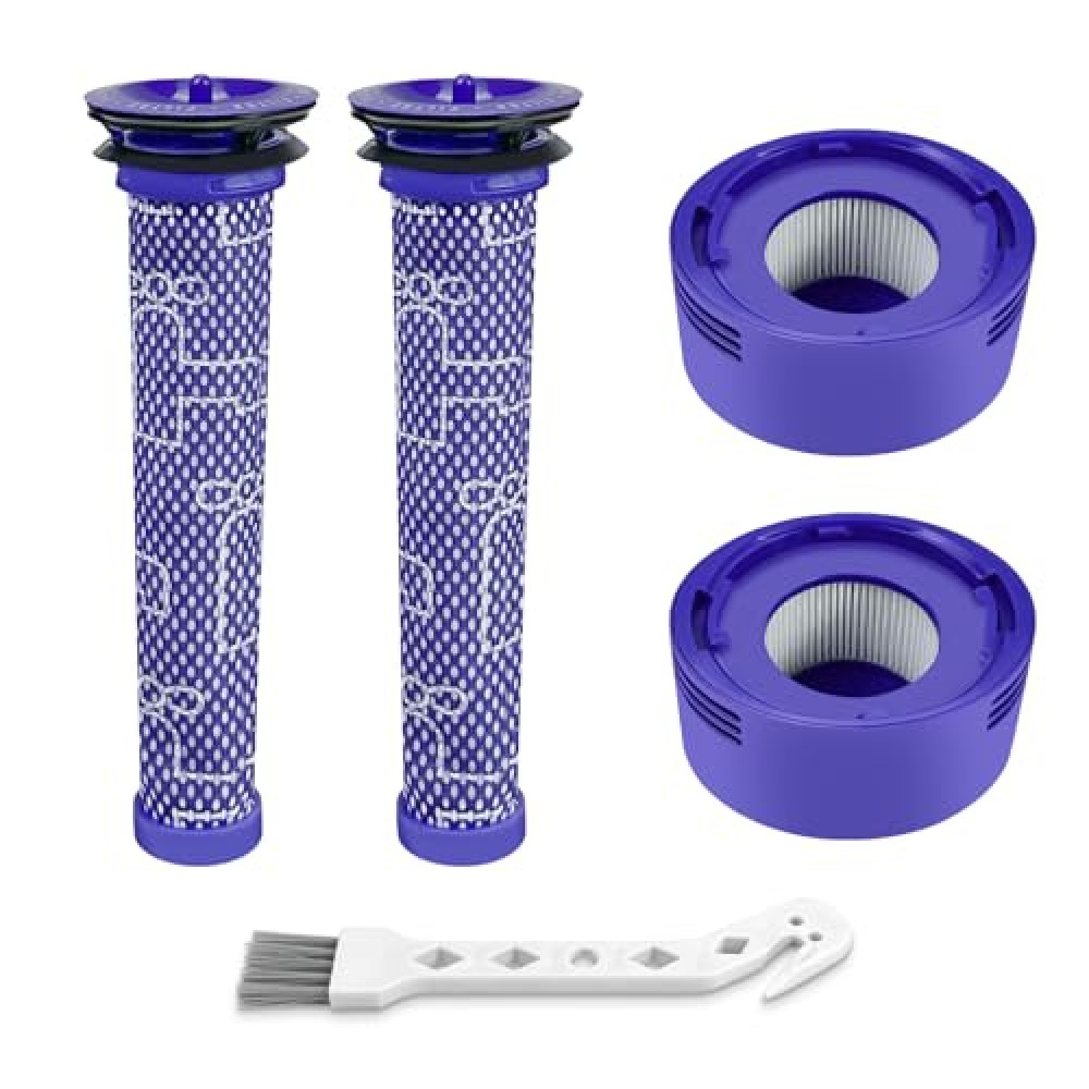 4 Pack Vacuum Filter Replacement Kit for V7, V8 Animal and V8 Absolute Cordless Vacuum, 2 Pre Filter, 2 Post Filter, Replaces Part # 965661-01 & 967478-01