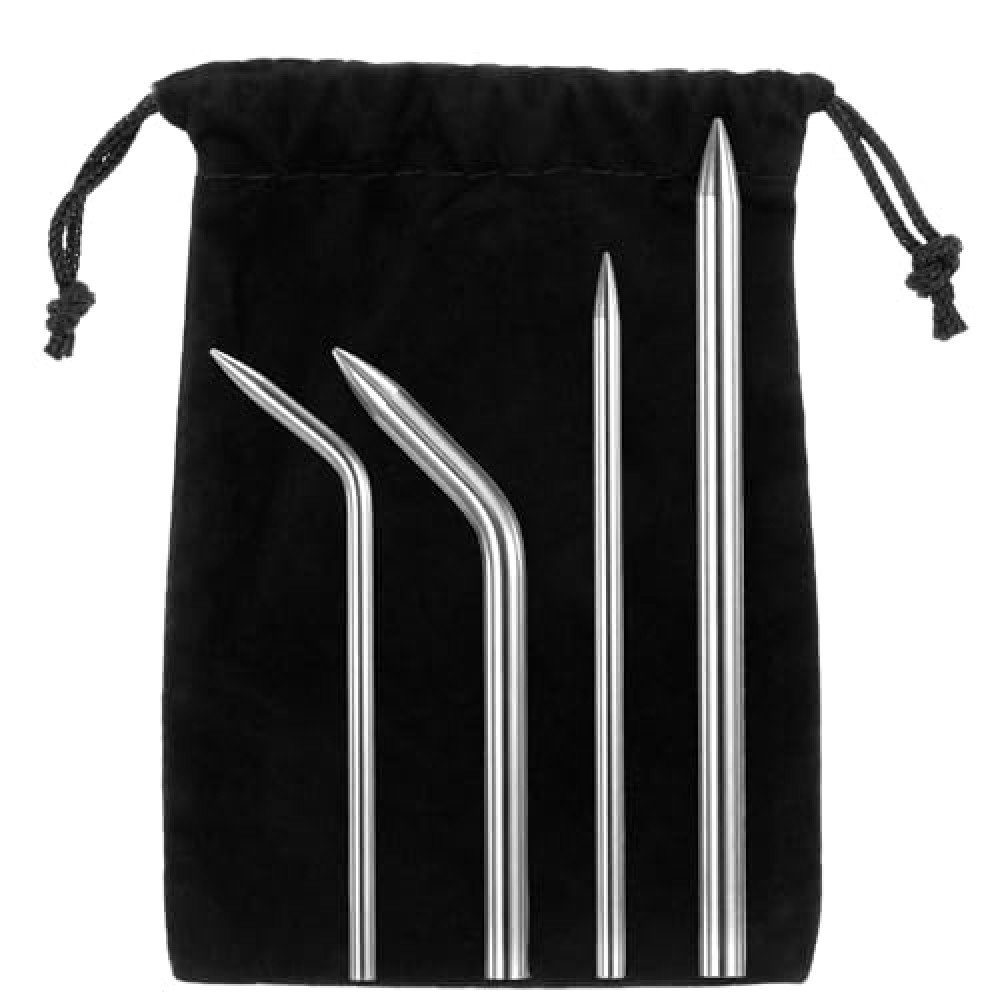 4 Pcs Baseball Glove Lacing Needles, Glove Repair Lacing Kit, Baseball Lacing Needle, Stainless Steel Baseball and Softball Glove Lacing Needles, Handy Glove Shoelace Relacing Kit with Needle Bag