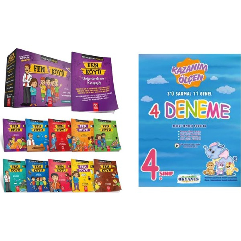 4. Sınıf Model Yayınları Fen Köyü 10'lu Hikaye Seti + Okyanus Yayınları 4'lü Deneme Çocuk Masal Fiyatı