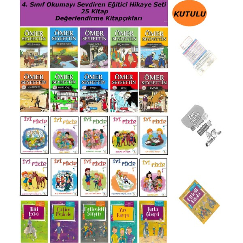 4. Sınıf Okumayı Sevdiren Eğitici Hikaye Seti 25 Kitap (İyi Fikir - Matematik Hikayeleri - Ömer Seyfettin) Çocuk Masal Fiyatı