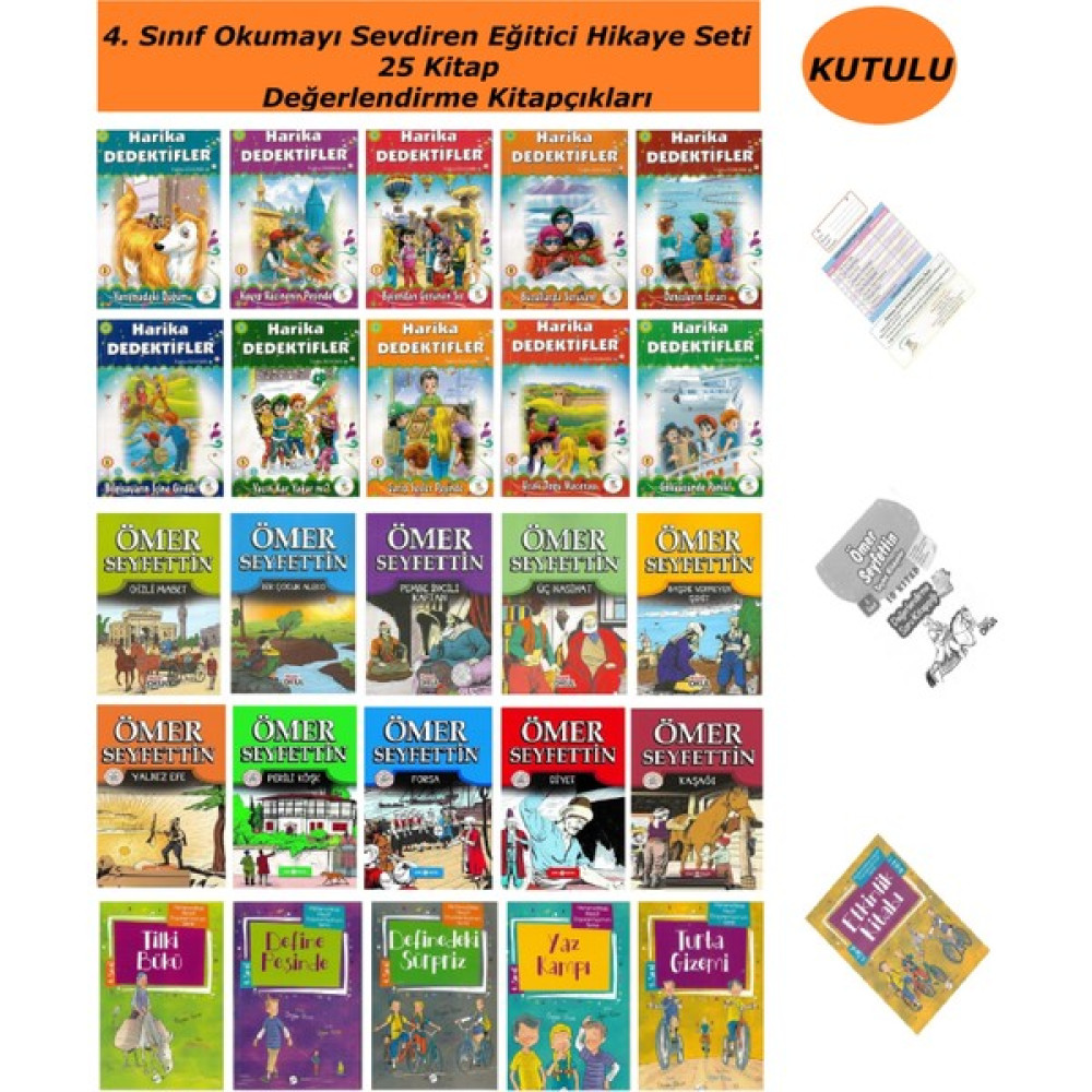 4. Sınıf Okumayı Sevdiren Eğitici Hikaye Seti 25 Kitap (Matematik Hikayeleri- Harika Dedektifler - Ömer Seyfettin) Çocuk Masal Fiyatı
