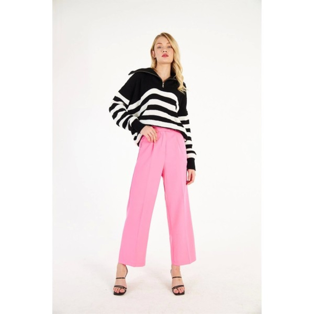 4 Sisters Fashion Barbie Pembe Pilili Palazzo Pantolon Bayan Jeans / Kot Pantolon Fiyatı
