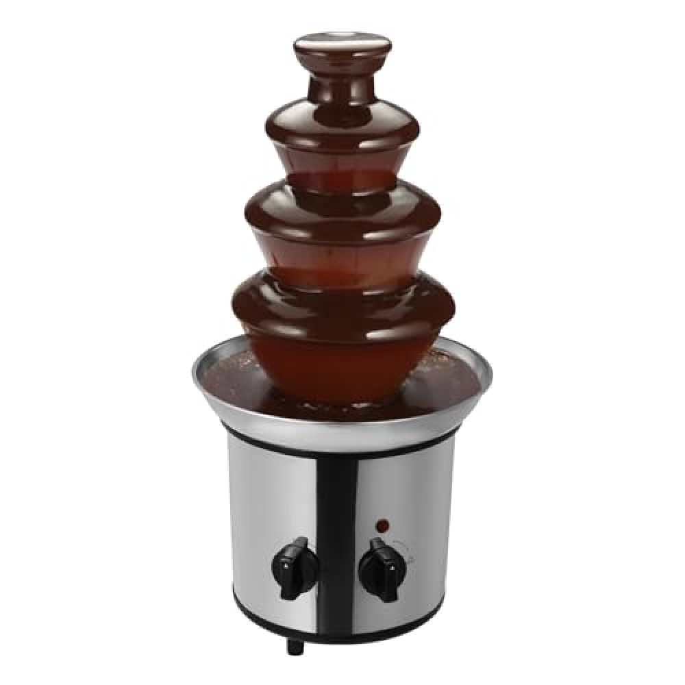 4 Tier Chocolate Fountain Party Fountain, Stainless Steel Electric Chocolate Fondue Fountain Machine for Birthday Party Wedding